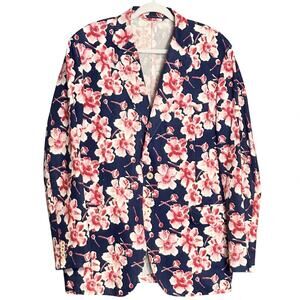 GANT Mens Sport Coat Size 54 Blazer Pink Blue Cherry Blossom Preppy Party Cruise